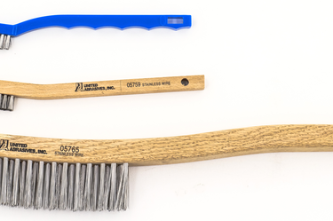 United Abrasives  05766 Stainless Steel Scratch Brushes (Small Cleaning Brush with Plastic Handle) 3 rows x 7 rows x .006" Trim Length