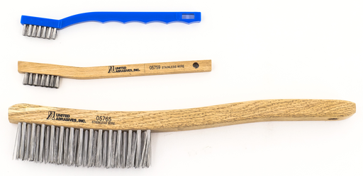 United Abrasives 05765 Stainless Steel Scratch Brushes (V-Groove Scratch) 3 rows x 14 rows x .012" Trim Length