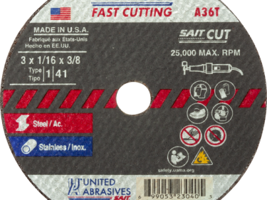 United Abrasives  23050 A36T Fast Cutting Thin High Speed Cut-Off Wheels 3" x .035" x 3/8"