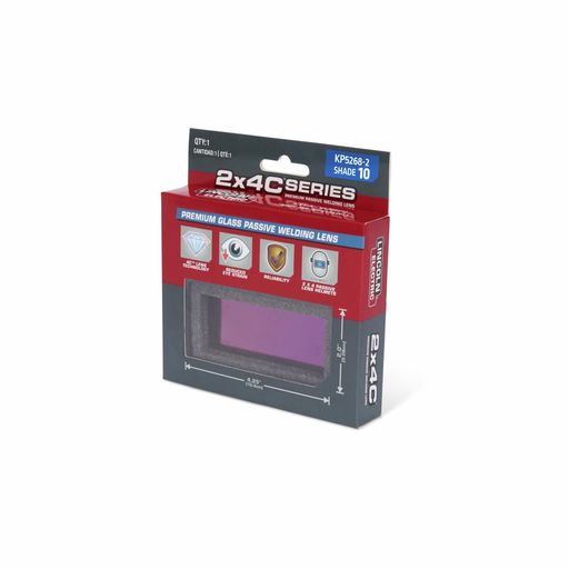 Lincoln Electric 2x4C ® Series Premium Glass Passive Welding Lens - Shade 10